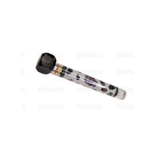 Pipa vidrio calabera colores 12cm en blister