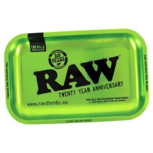 Bandeja raw metal tray emerald green small