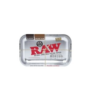 Bandeja raw metal rolling tray silver medium