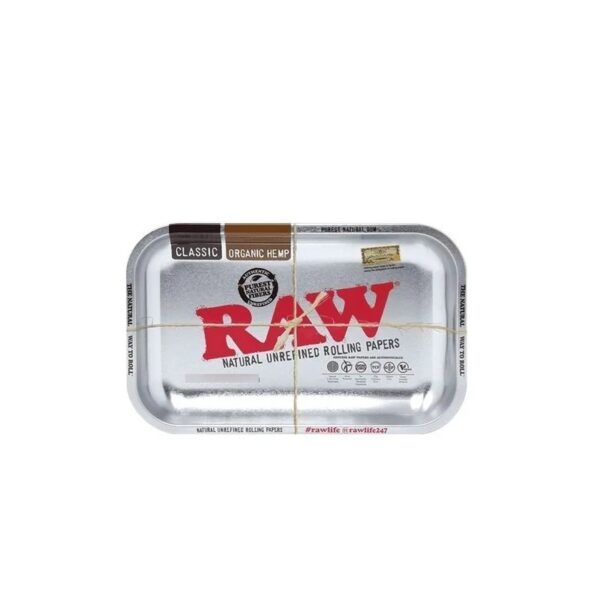 Bandeja raw metal rolling tray silver medium